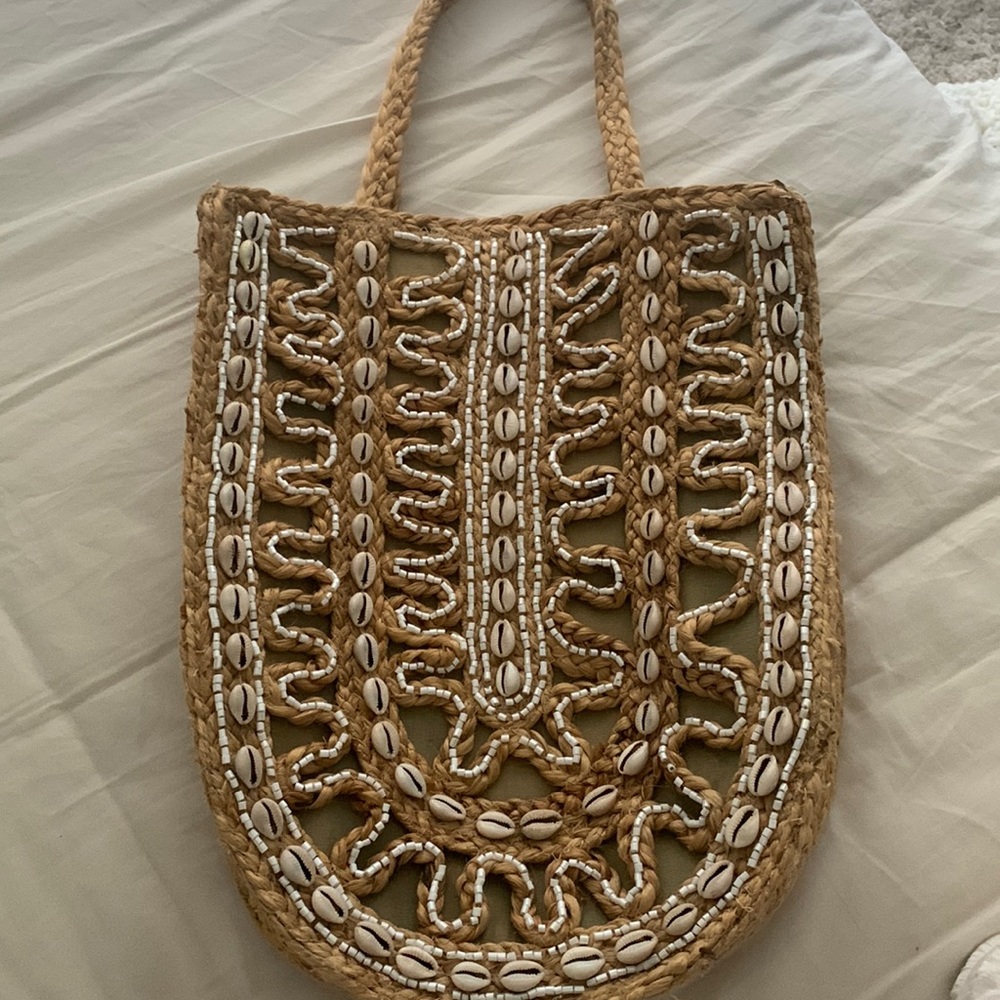 Hand woven and beaded Moroccan bag